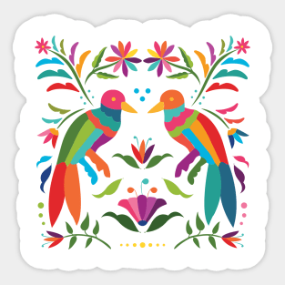 Mexican Otomí Couple of Birds by Akbaly Sticker